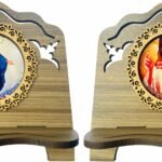 Porta Bíblia Mdf Pequeno Com Santo 17,5X17.5 Cm