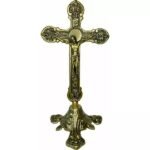 Crucifixo Cruz Metal De Altar 30 Cm