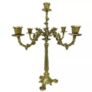 Castiçal candelabro porta-vela para cinco velas 48 x 30 cm