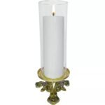 Kit Castiçal Baixo Ouro Velho com Donzela de Vidro 24 cm