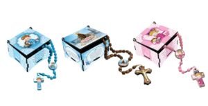 Terço Madeira Triangulo Resinado Na Caixa Mdf