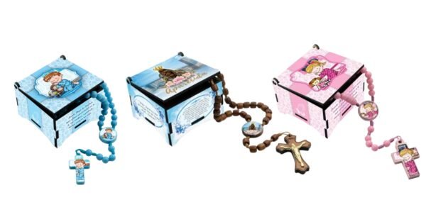 Terço Madeira Triangulo Resinado Na Caixa Mdf