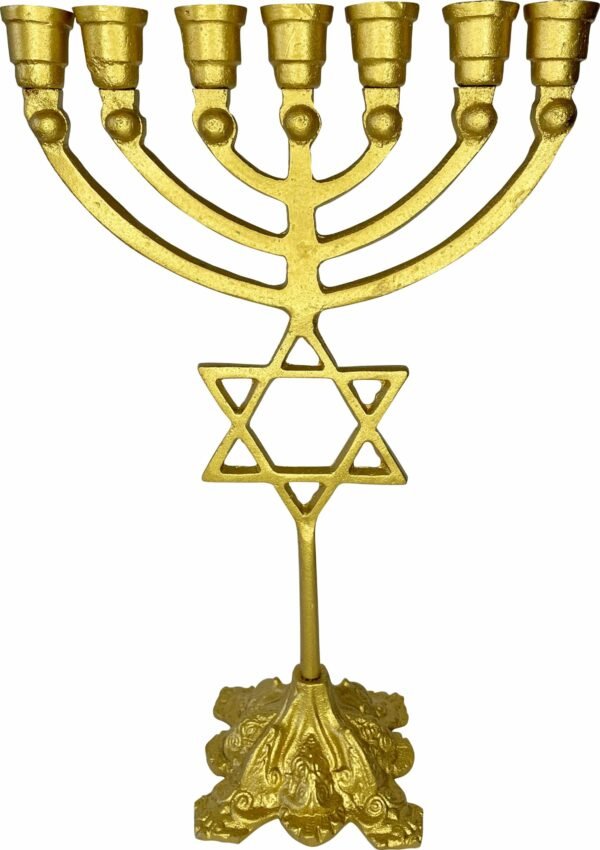 Castiçal, Menorá Com Estrela 07 Velas 33,5Cm