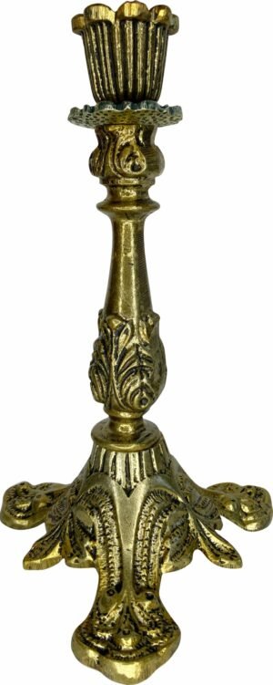 Castiçal Candelabro Ouro Velho 21,5X3Cm P/ Vela Até 2,5 Cm