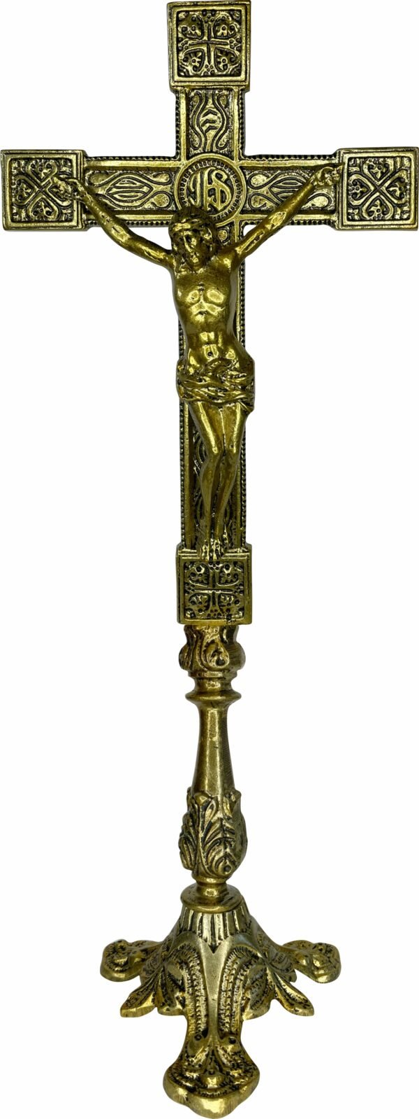 15252436799-cr-87.jpg Crucifixo Cruz Metal De Altar Com Base 50cm