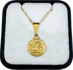 Gargantilha Folheada a Ouro Anjo da Guarda 45 cm