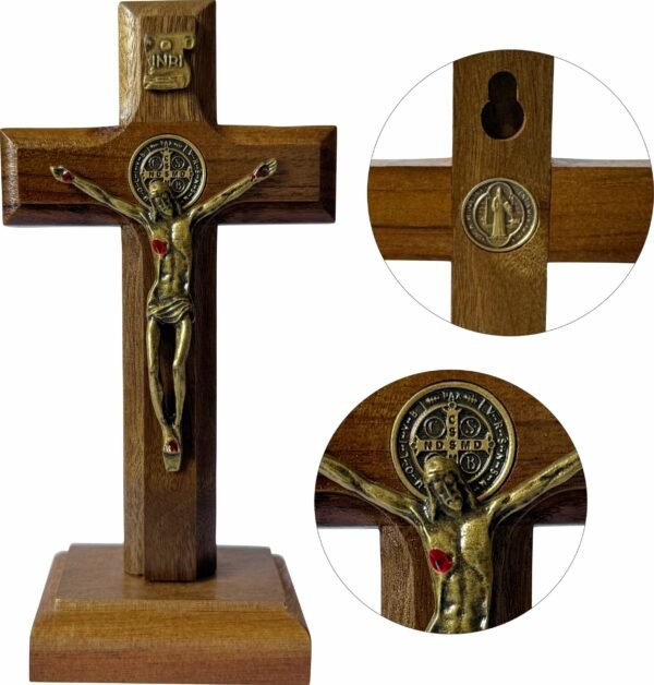Crucifixo Madeira 12 Cm Mesa E Parede