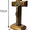 Crucifixo Madeira 12 Cm Mesa E Parede