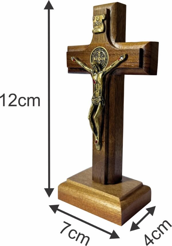 Crucifixo Madeira 12 Cm Mesa E Parede