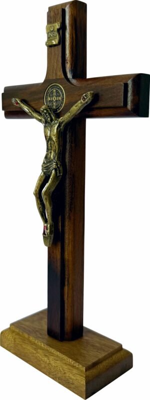 Crucifixo Madeira 19 Cm Mesa E Parede