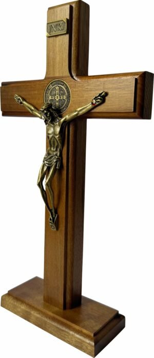Crucifixo Madeira 26 Cm Mesa E Parede
