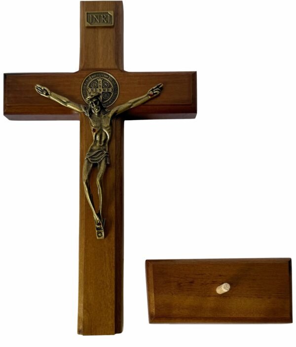 Crucifixo Madeira 26 Cm Mesa E Parede
