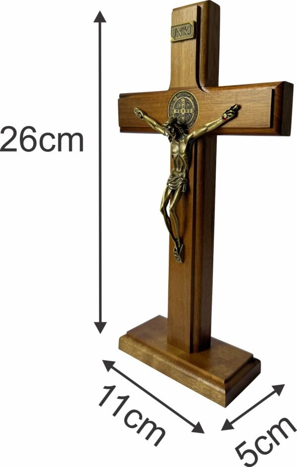 Crucifixo Madeira 26 Cm Mesa E Parede