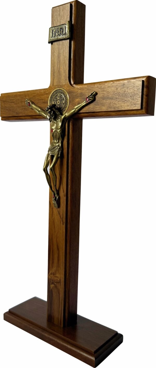 Crucifixo Madeira 35 Cm Mesa E Parede