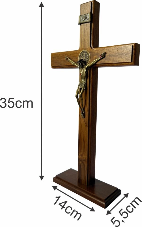 Crucifixo Madeira 35 Cm Mesa E Parede
