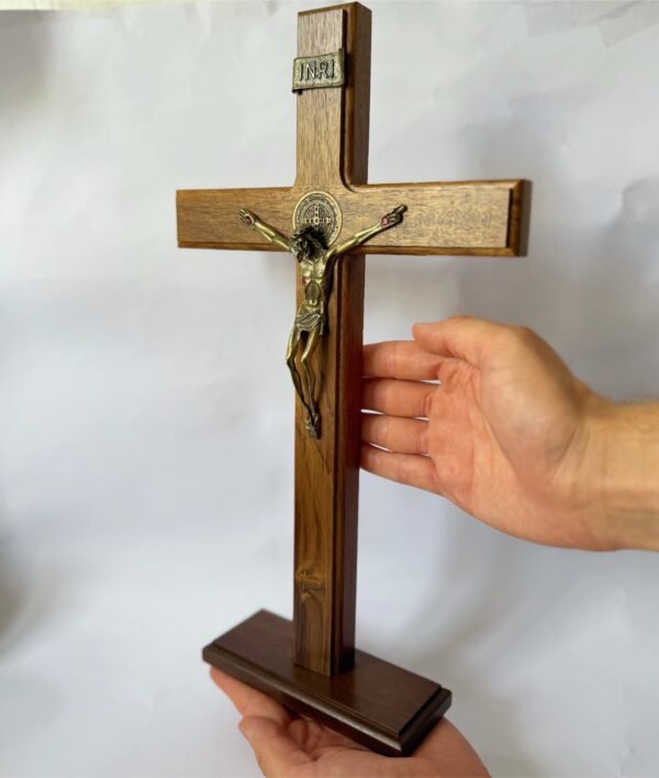 Crucifixo Madeira 35 Cm Mesa E Parede