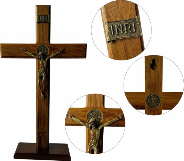 Crucifixo Madeira 35 Cm Mesa E Parede