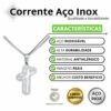 Corrente C Crucifixo Aço Inox Tridimensional