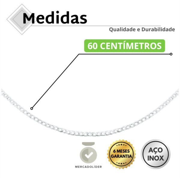 Corrente C Crucifixo Aço Inox Tridimensional