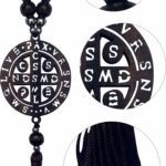 Dezena Mini Terço Madeira P Carro S Bento Pom Pom Importado