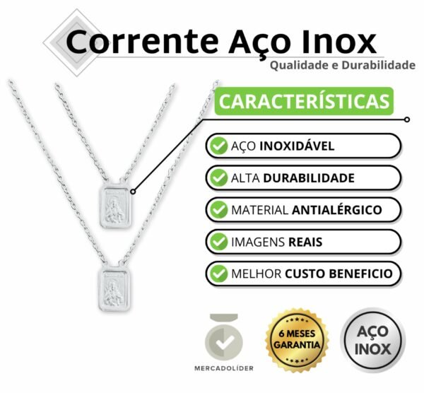 Escapulário Aço Inox C/ Caixa