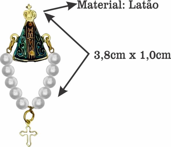 Kit 24 Botton Nossa Senhora Aparecida Com Dezena Mini Terço