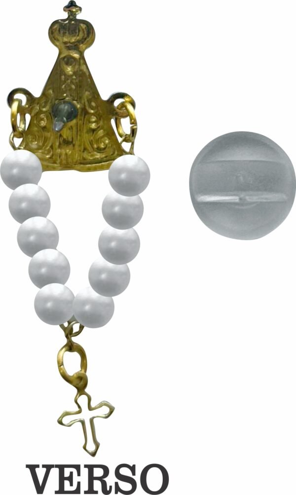 Kit 24 Botton Nossa Senhora Aparecida Com Dezena Mini Terço