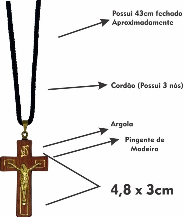 Kit 12 Cordão Com Cruz Rogai Por Nós