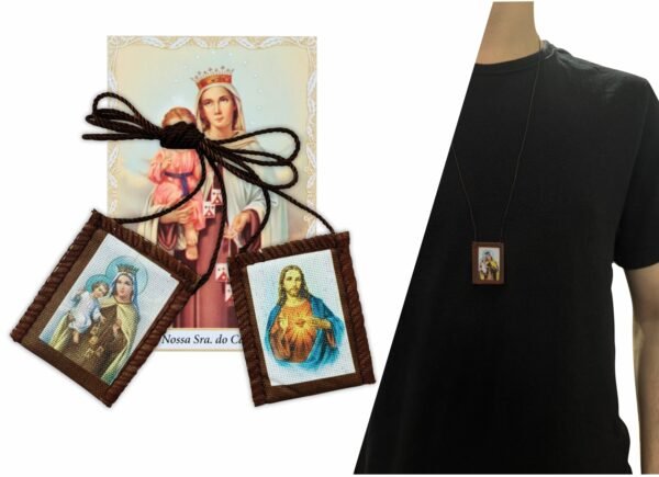Escapulário De Tecido Original Grande 3 X 3,8 Cm