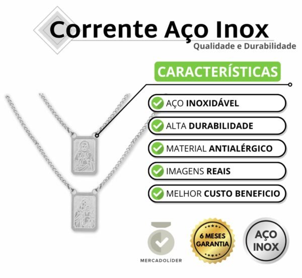 Escapulário Aço Inox C/ Caixa (2)
