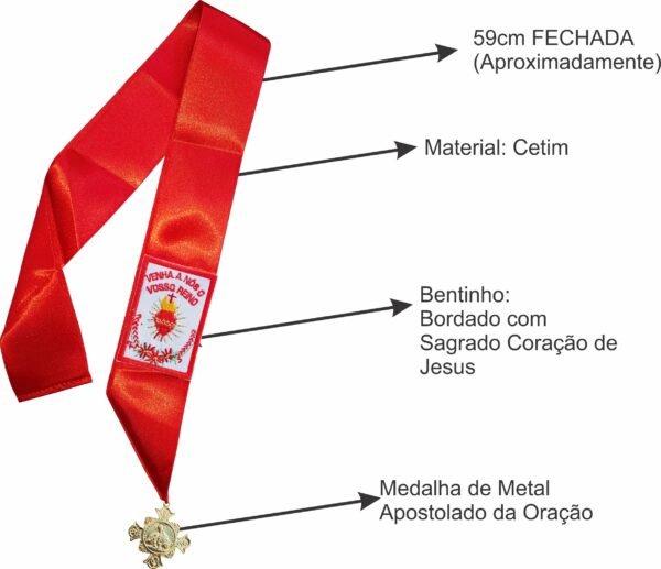 Fita Devocional do Apostolado Da Oração Zelador Sagrado Coração De Jesus