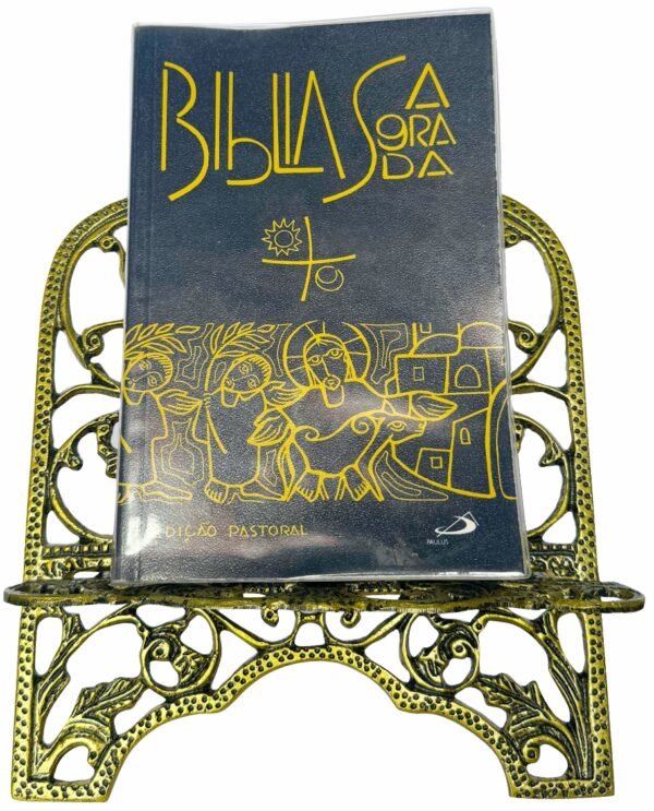 Porta Bíblia Metal Médio Ouro Velho
