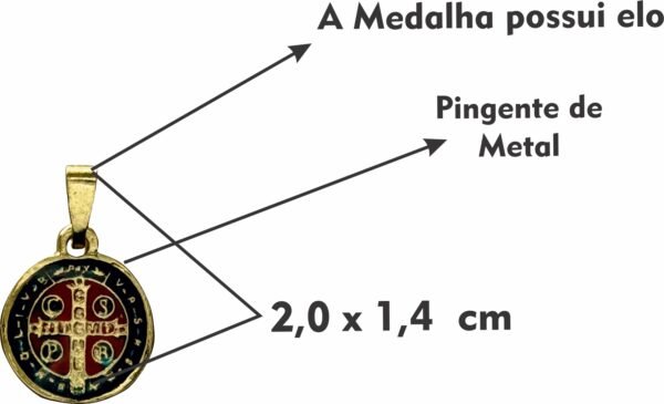 Kit 10Un Medalha São Bento Resinada 14 Mm