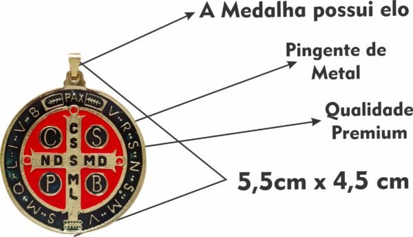 Medalha São Bento Resinada 45 Mm