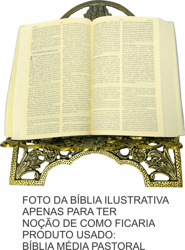 Porta Bíblia Metal Grande Ouro Velho