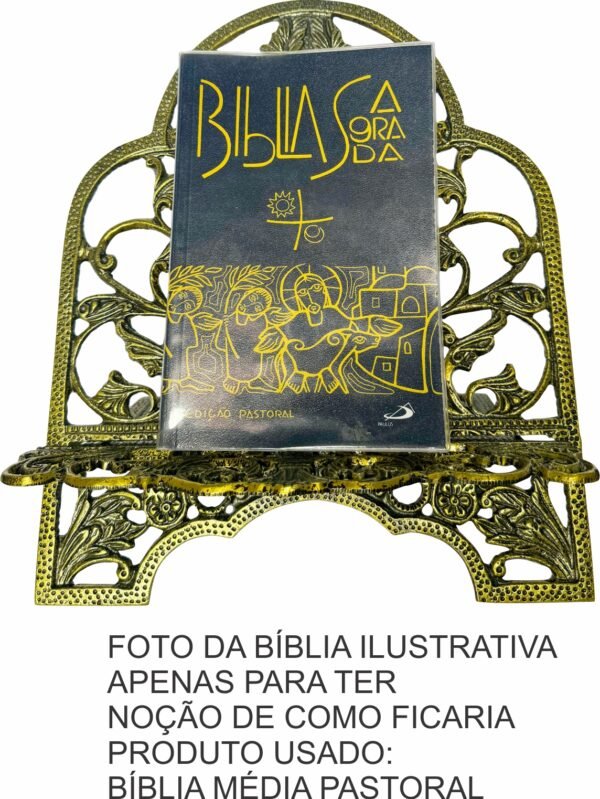 Porta Bíblia Metal Grande Ouro Velho