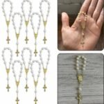 Kit 20 Dezena Mini Terço Pérola Dourada