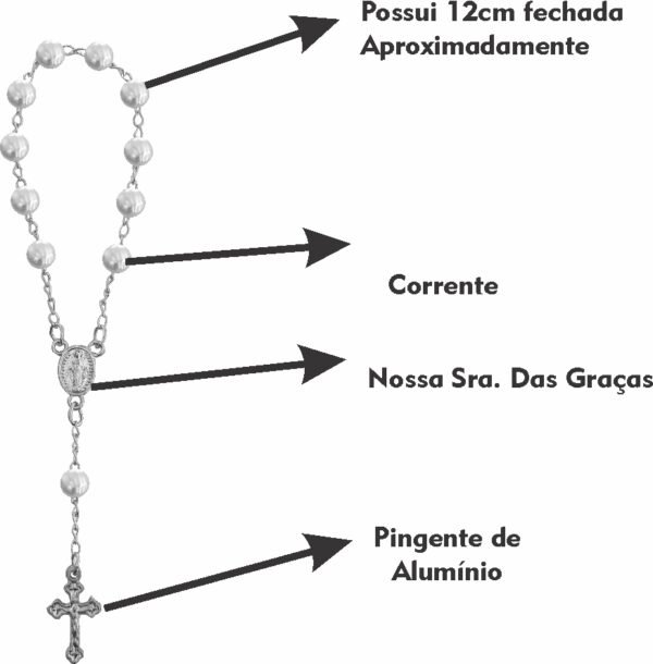 Kit 20 Dezena Mini Terço Pérola Branca