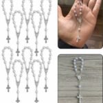 Kit 20 Dezena Mini Terço Pérola Branca