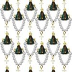Kit 24 Botton Nossa Senhora Aparecida Com Dezena Mini Terço