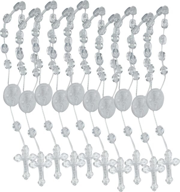 Kit 50 Dezena Mini Terço De Plastico Varias Cores