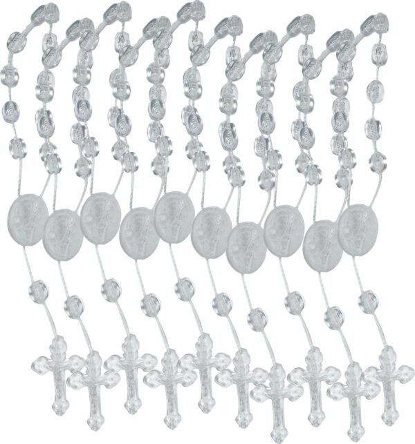 Kit 50 Dezena Mini Terço De Plastico Varias Cores