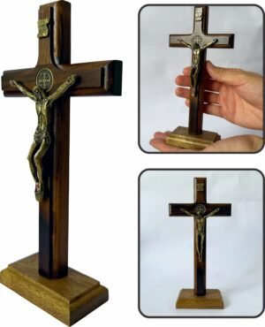 CR.16 PRINCIPAL Crucifixo Madeira 19 Cm Mesa E Parede