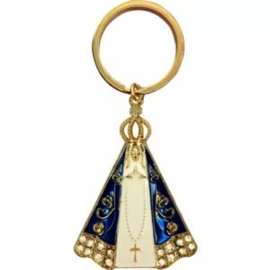 CHAVEIRO NOSSA SENHORA APARECIDA COLORIDA COM STRASS