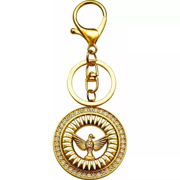 CHAVEIRO ESPIRITO SANTO VAZADO COM STRASS