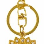 CHAVEIRO MOSQUETÃO REDONDO ESPÍRITO SANTO COM STRASS