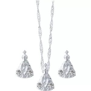 15203533333-pr-72.jpg CONJUNTO FOLHEADO A PRATA BRINCO COM GARGANTILHA AP MF227