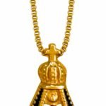 GARGANTILHA F. OURO NOSSA SENHORA APARECIDA AZUL CX VELUDO