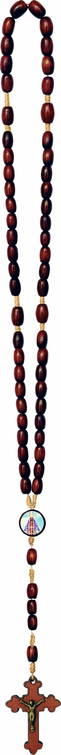 15241954738-tm-42.jpg TERÇO MADEIRA OVAL TRIANGULO RESINADO APARECIDA