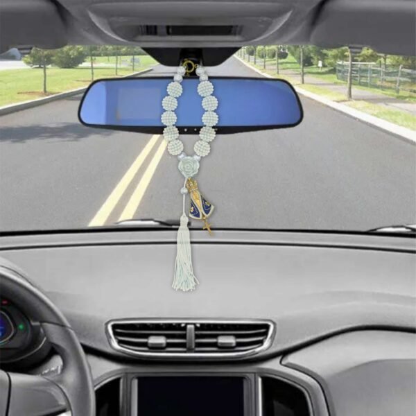 Dezena Mini Terço Para Carro 10mm Nossa S. Aparecida Flor